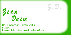 zita deim business card